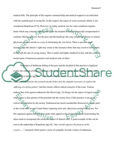 Collaborative writing Assignment against Euthanasia