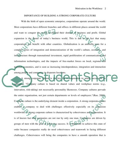 Motivation in the Workforce