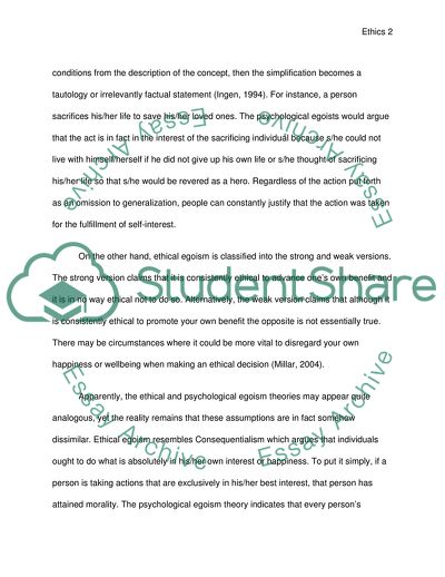 Ethical Egoism and Psychological Egoism