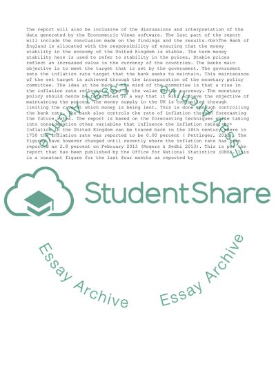 Evolution of Inflation in the United Kingdom