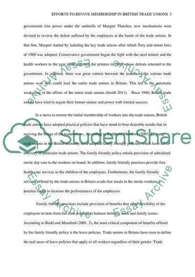 Efforts to Revive Membership in the British Trade Unions