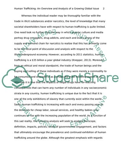 Human Trafficking: An Analysis of a Growing Global Issue