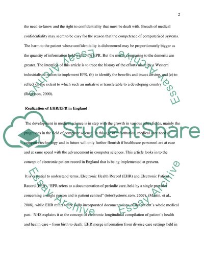 Electronic Patient Records