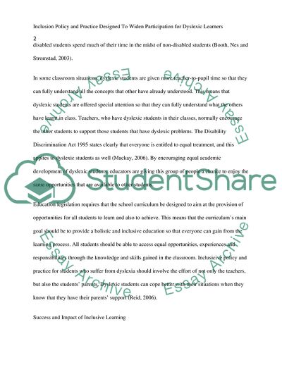 Widen Participation for Dyslexic Learners