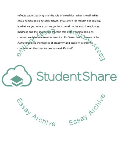 Luigi Pirandellos Six Characters in Search of An Author