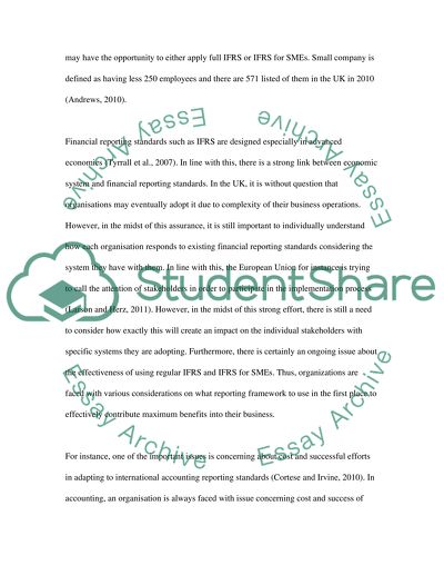 The Impact of IFRS for SMEs on UK companies