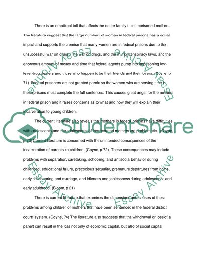 Mothers in Federal Prison