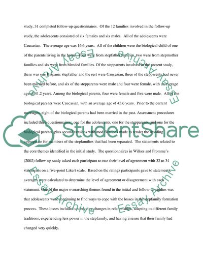 The Perceptions Held by Stepfamily Members on Their Adjustment to Stepfamily Living