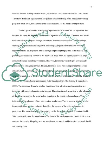 UK Government Urban Policy Agenda