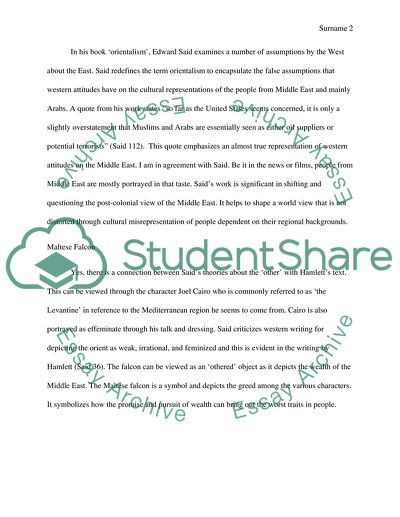 Edward Said - The sign of the Four, Orientalism, Maltese Falcon