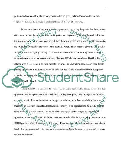 Misrepresentation in the Law of Contracts