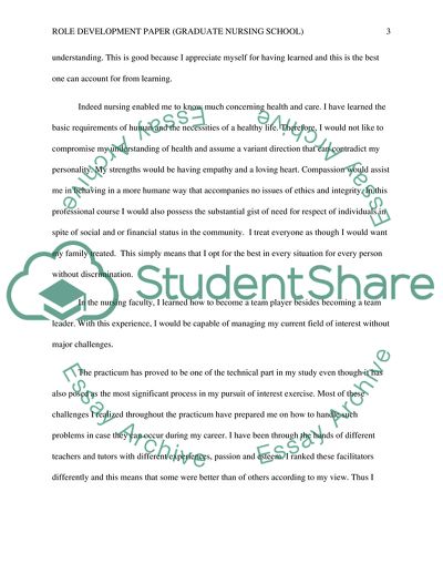 Role Development: Graduate Nursing School