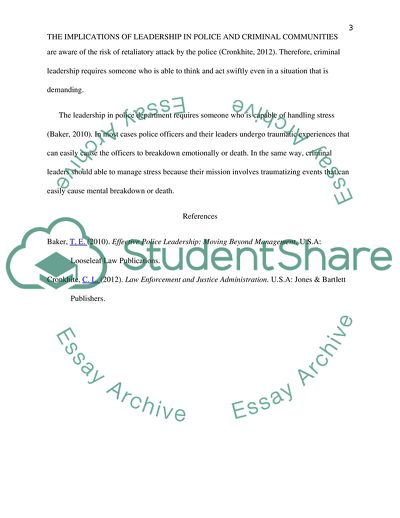 What are the Implications of Leadership in Police and Criminal Communities