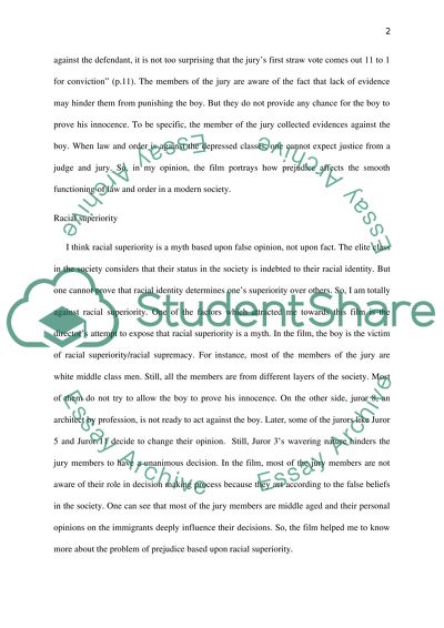 Reflection on the film 12 Angry Men