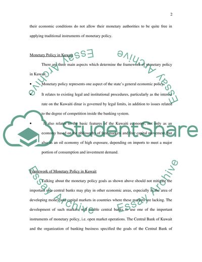 Monetary Policy in Kuwait