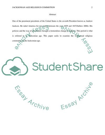 Jacksonian Age religious commotion