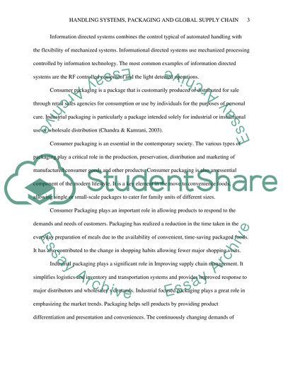 Handling Systems, Packaging, and Global Supply Chain