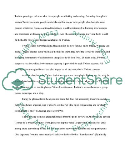 Reflect on a significant fad or a trend