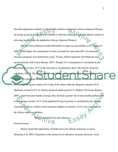 Problems and Barriers of African American Women