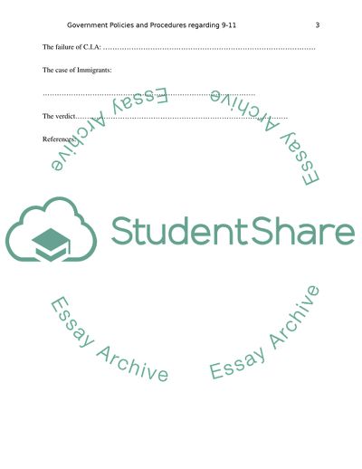 Government Policies and Procedures Reguarding 9/11