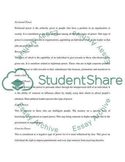 Role of Power in Policy Development and Implementation