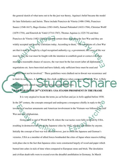 American Military Conflicts: The Theory of Just War