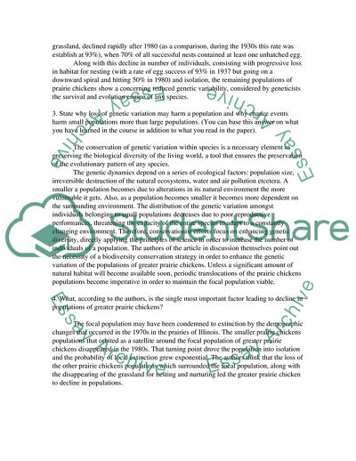 Loss of Genetic Variation May Harm a Population