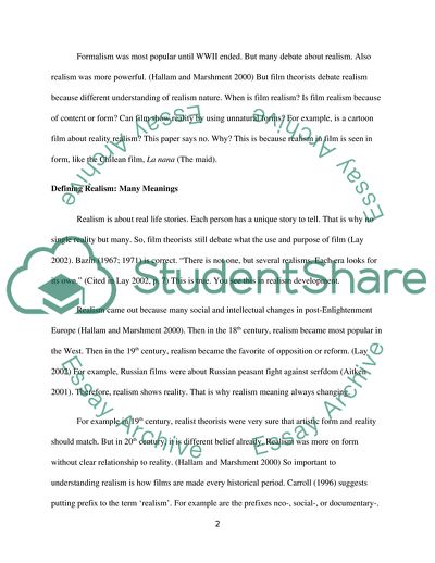 Understanding Realism in the Chilean Film, La Nana