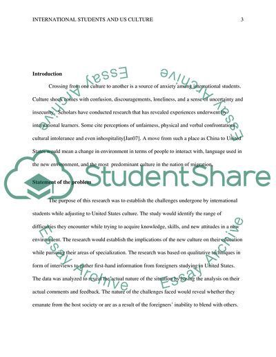 The Challenges for International Students in the Us Culture
