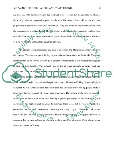 MOZAMBIQUE CHILD ABUSE AND TRAFFICKING