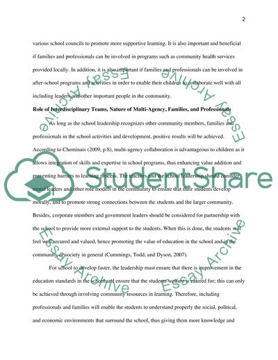 Critically Evaluate the Importance of Working With Professionals and Families in Schools