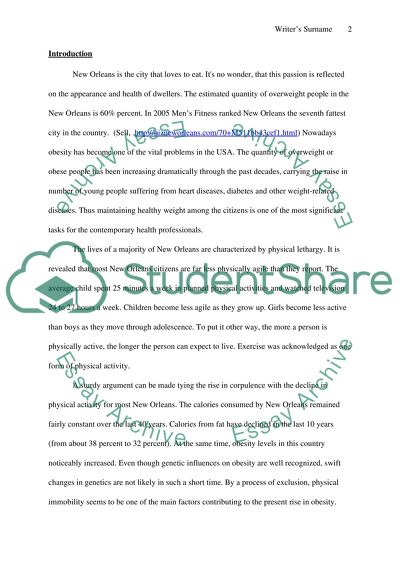 Obesity: Public Health Crisis in New Orleans