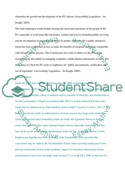 Legislatures governing Equality Opportunities