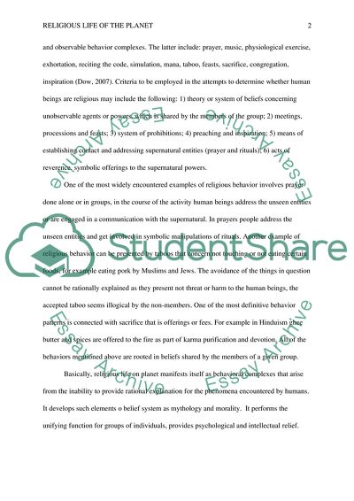 Religious Life of the Planet