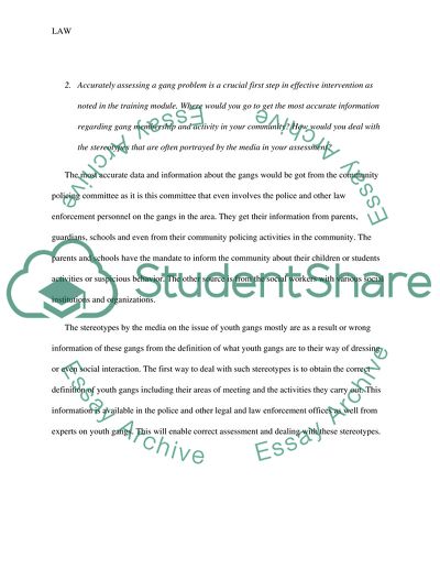 Juvenile Justice - Gang Control