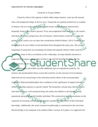 Creativity in young children