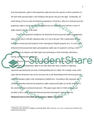 Land law essay