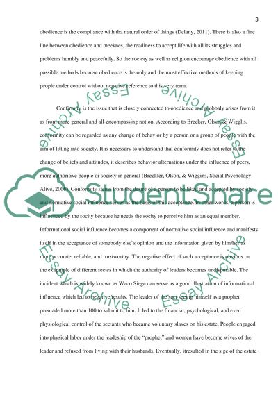 The Concepts of Obedience and Conformity