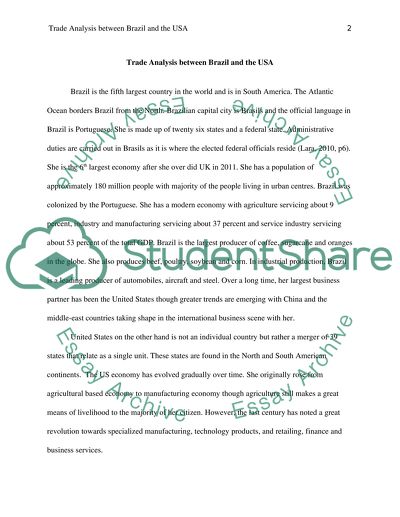 Trade Analysis between Brazil and the USA