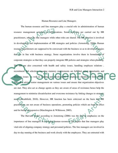 HR and Line Managers Interaction