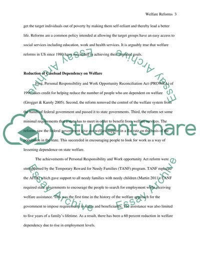 Have the welfare reforms enacted since the 1980s been successful in achieving their goals