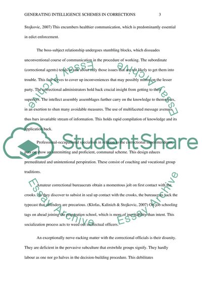 Creating Intelligence Systems in Corrections