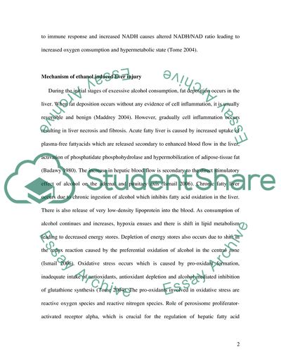The mechanism of ethanol induced hepatotoxicity in man