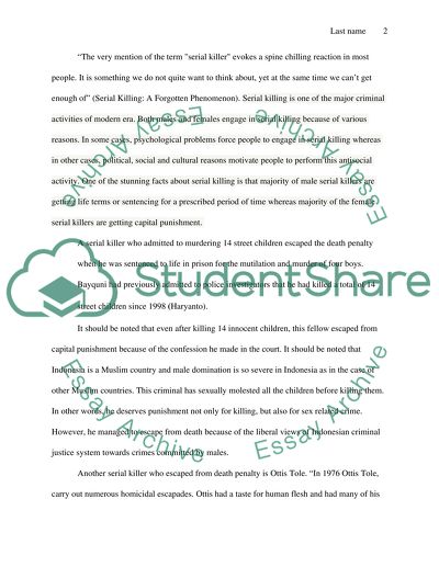 Women and men serial killers; gender inequality on crime sentencing