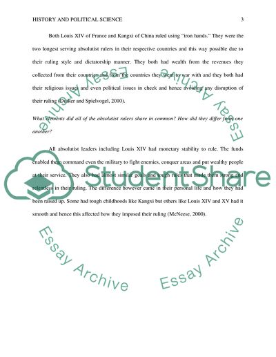 Absolutism and Limited Monarchy