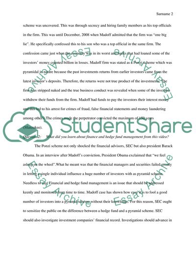 Real Options -The Madoff Affair