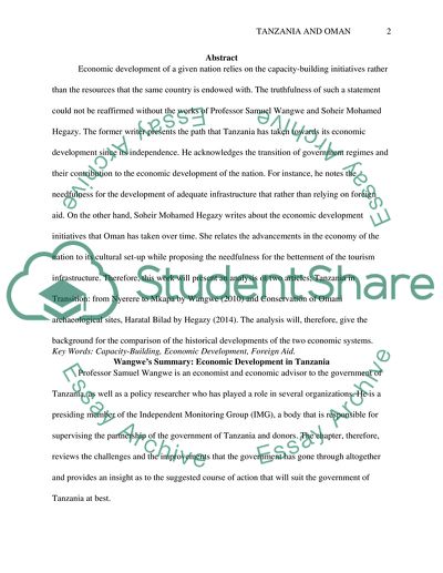 Economic Development in Tanzania and Oman