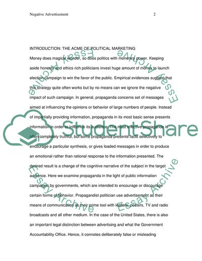 Negative Advertisement When It Works