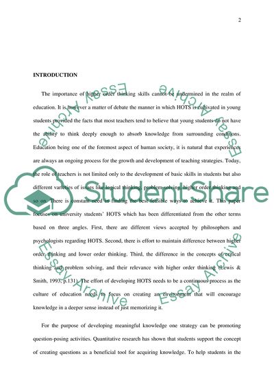 Comparing the Effect of EDPA and FDPA on University Students Hots