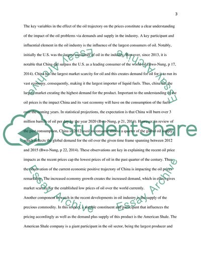 Factors Affecting the Fall of Oil Price